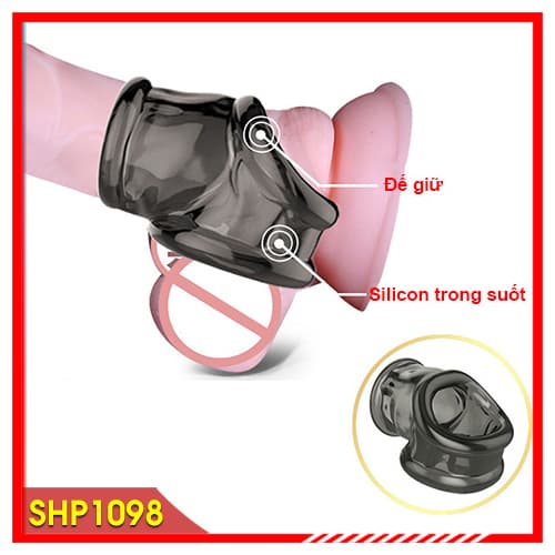 Botome - Vòng Khóa Dương Vật Silicon Có Rung Dành Cho Nam - SHP1098